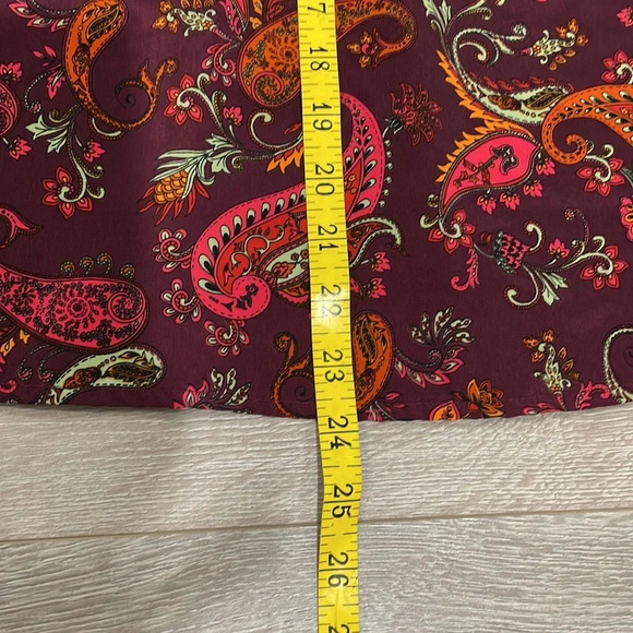 NWOT W5 Sleeveless Paisley Satin Tank Top Exposed Back Zipper S - Picture 10 of 12